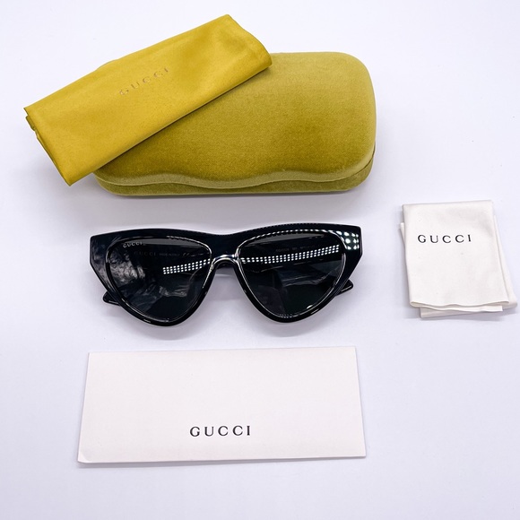 NEW GUCCI GG1333S 001 BLACK CAT EYE WOMEN OMEN SUNGLASSES GUCCI - Picture 13 of 14